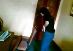 Bitch with huge buffers spits with a black man in the ass