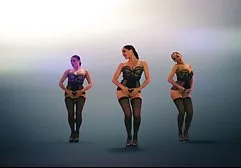 Chick in lingerie jerks off a strapon at the mirror