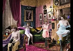 Strong girl is excited by her muscles.