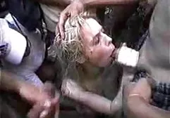 Big breasted MILF jerked off a young guy when she burned him for jerking off