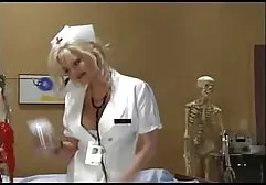 Girl with beautiful boobs enjoys massage