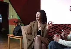 Babe with hairy pussy masturbates dildo