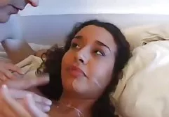 Dark-haired babe diligently sucks peasant dick and takes cum in her mouth