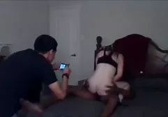 Horny girl caresses with a guy in the shower