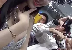 The girl tied up and fastened on the pussy pins