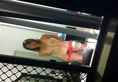 Babe skillfully sucks off the guy in the toilet