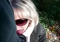 Aunt with hairy pussy fucks herself