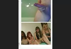 Pervert in pantyhose is played with hard strapon