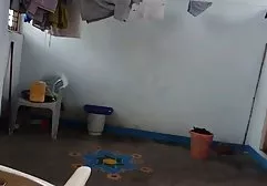 Bald man jerks off before a pumped up brunette