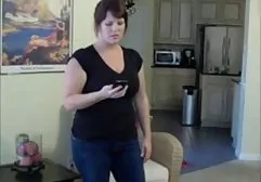 Babe with big tits jerking her cunt in private