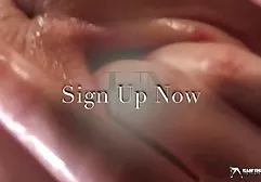 While lesbians are having fun in the bathroom, two men fry blonde