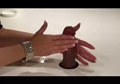 Defiant brunette offers passersby to touch her pussy