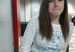 Bondage masturbation in latex with a whore with big tits