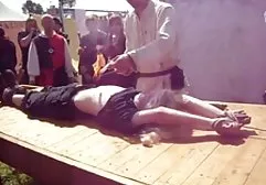 Gray-haired homosexual pulls on her asshole point