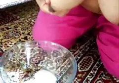 Husband shot at hidden camera as his wife fucks herself with a dildo