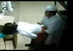 Slave collar diligently licks the feet of his strict mistress