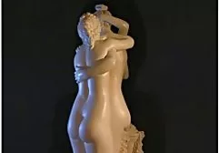 Young lesbian students caress each other in class