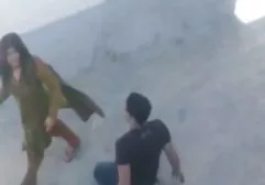 Fried woman on the kitchen table