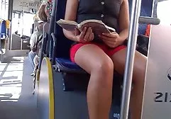 Horny chick in stockings stuffs her panties in her pussy